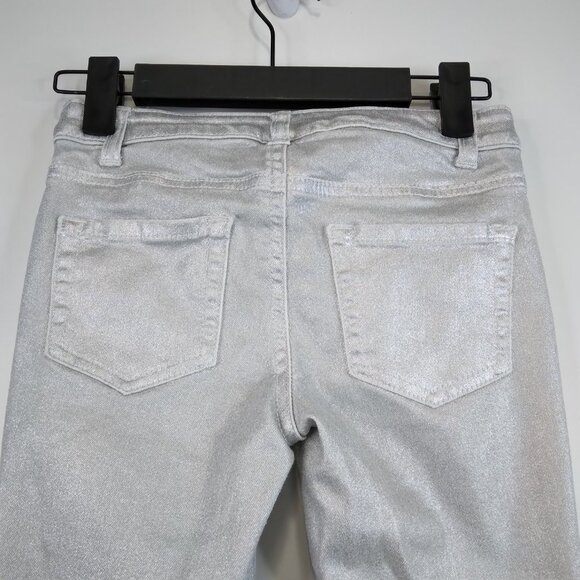 Cat & Jack Metallic Denim Skinny Silver Pants Size 8 - Picture 7 of 10
